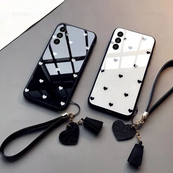 capa de telefone de vidro duro do coração do amorcaso para samsung